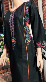 Fine Cotton Sequins and Thread Embroidered 2 Piece Suit
