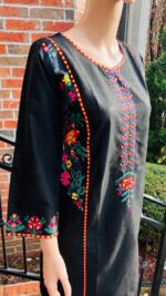 Fine Cotton Sequins and Thread Embroidered 2 Piece Suit